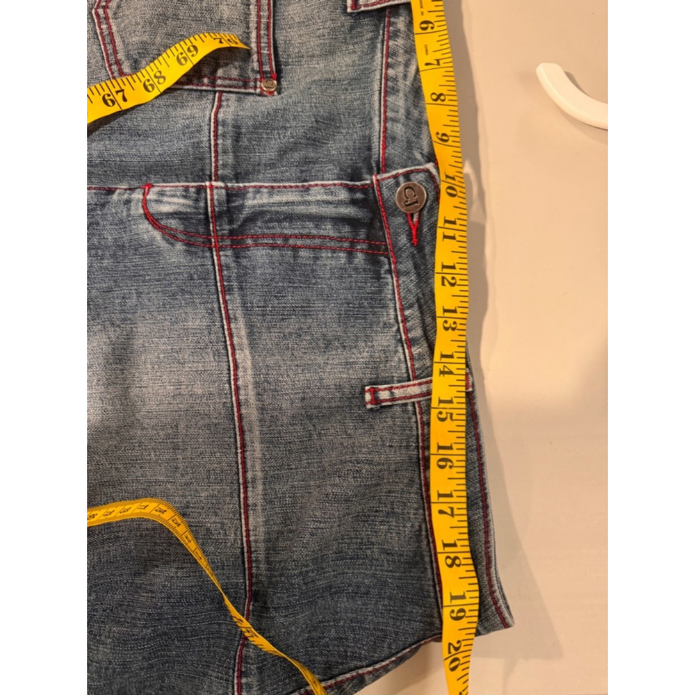 Crest Jeans Denim Skirt Bandana Ruffle Trim Size 19 20 - Picture 7 of 11